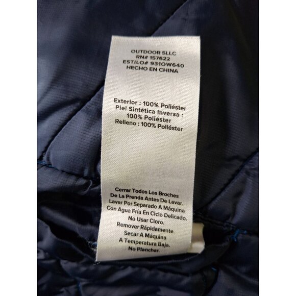 Eddie Bauer Youth Hooded Jacket L 14/16 Blue Ombre Reversible Sherpa Puffer - Picture 7 of 9